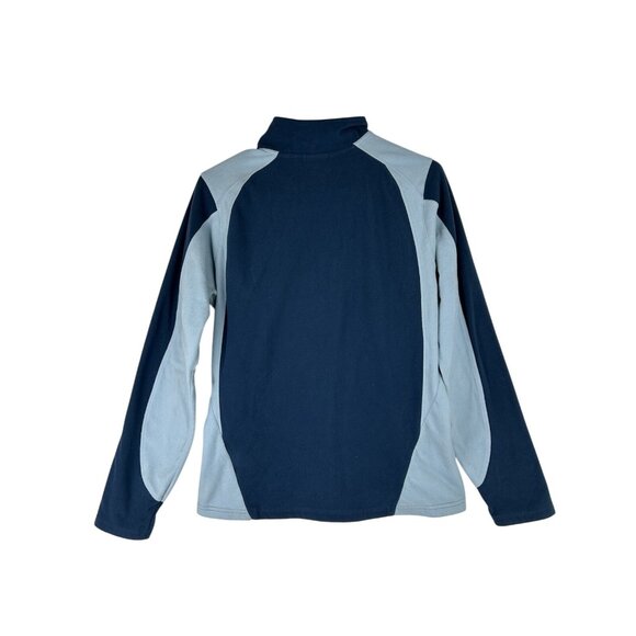 The North Face Womens Large  1/4 Zip Fleece TKA 100 Pullover Navy and Light Blue - Picture 2 of 11